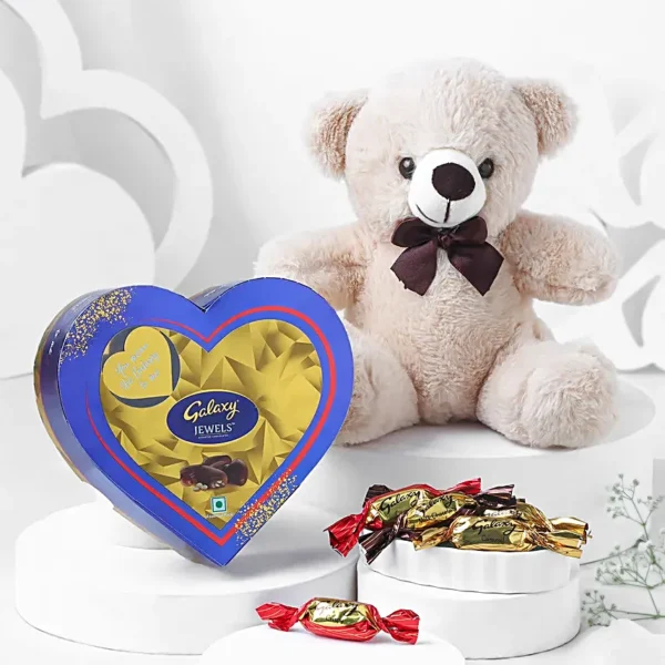 Sweet Embrace Teddy & Chocolate Gift Set