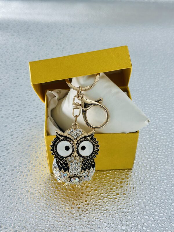 Elegant Owl Crystal Keychain