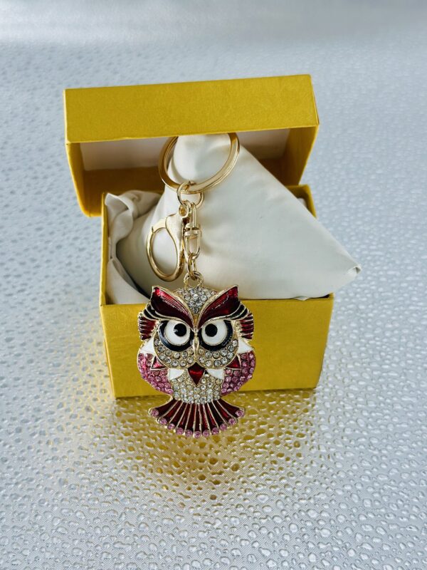 Elegant Owl Crystal Keychain