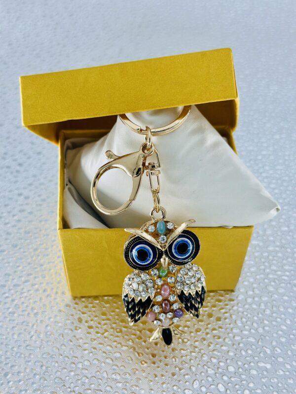 Elegant Owl Crystal Keychain