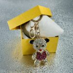 Sparkling Teddy Bear Crystal Keychain