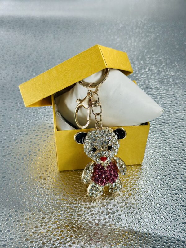 Sparkling Teddy Bear Crystal Keychain