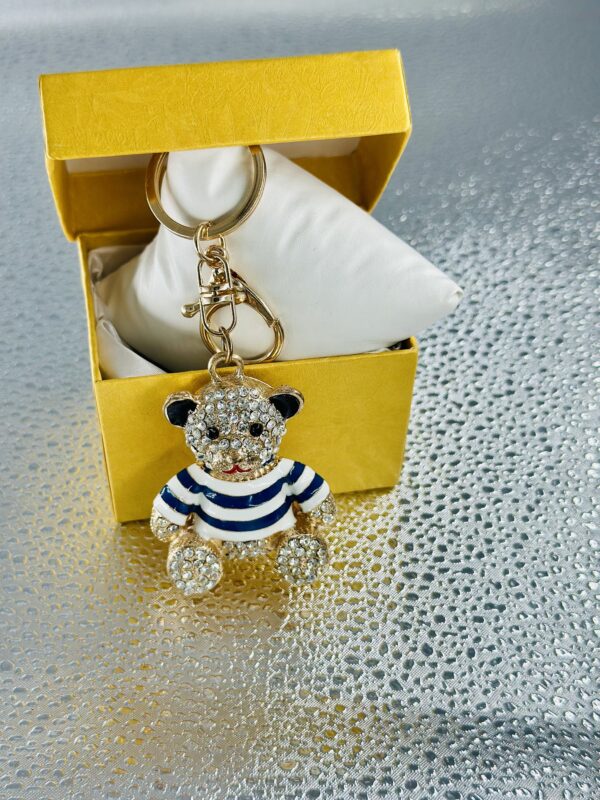 Sparkling Teddy Bear Crystal Keychain