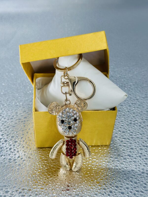 Sparkling Teddy Bear Crystal Keychain