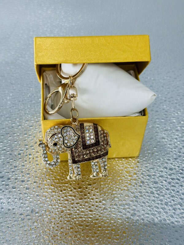 Royal Elephant Crystal Keychain