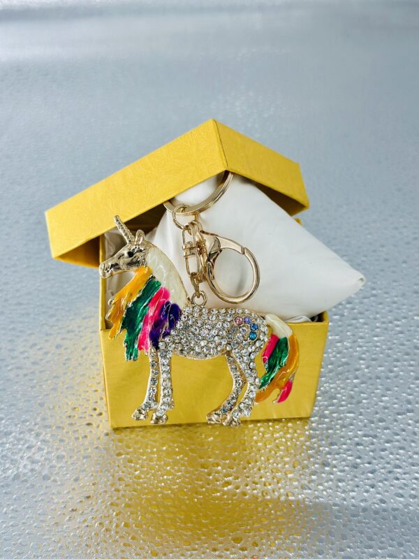 Magical Rainbow Unicorn Crystal Keychain
