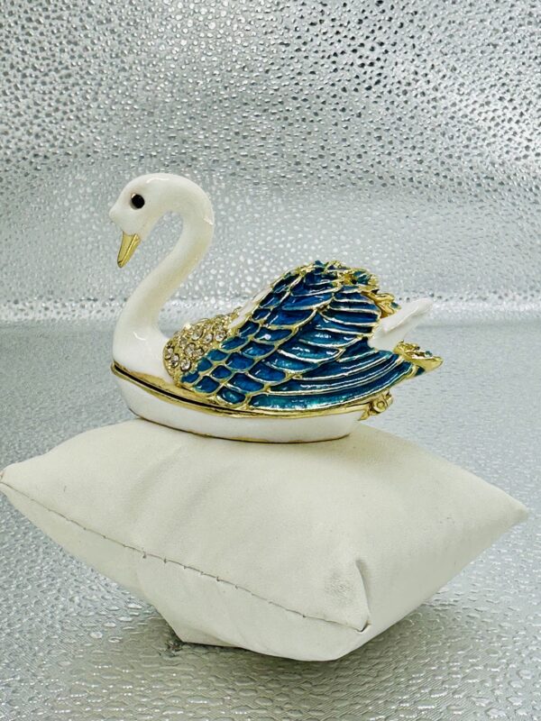 Royal Blue Swan Trinket Box